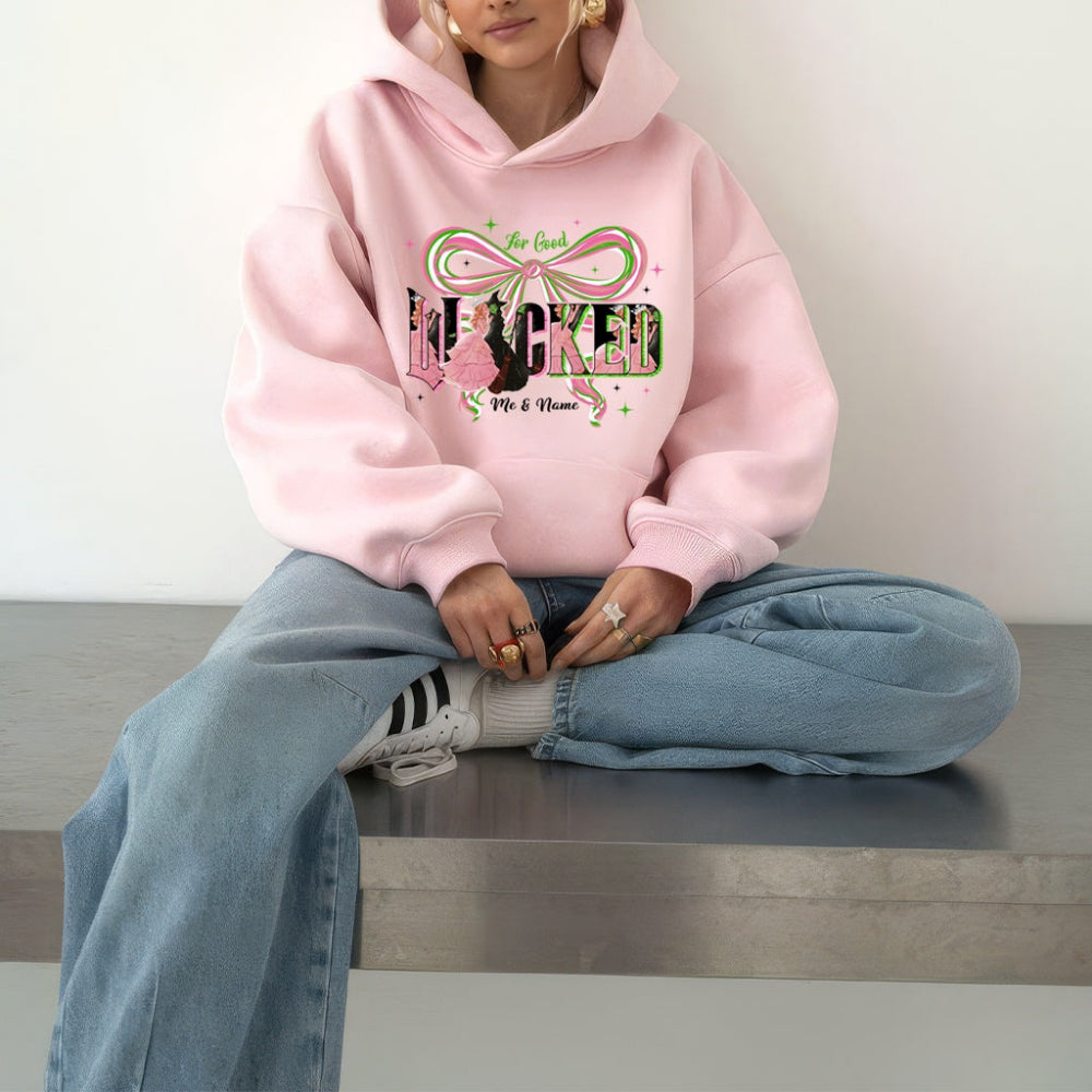 Pink hoodie Wicked: For Good. With custom options for Me & Name, you get to define your own unforgettable moment. 