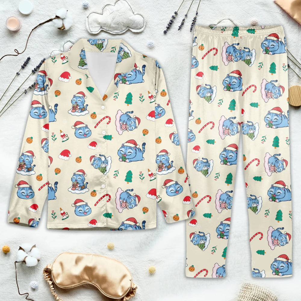 Christmas-themed pajama set with cartoon Derpy on a light background